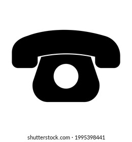 Wired old phone, filled icon pixel-perfect for web or print usage.