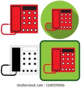 wired phone vector icon