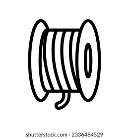 Wired power cable roll icon on trendy design