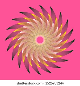 wired rotating feathers wings star symbol in pink black yellow shades