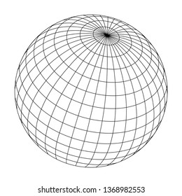 wired sphere frame illustration / black