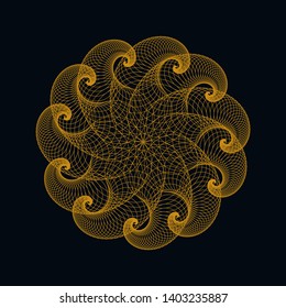 wired stylized jellyfish rosette in gold black shades