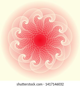 wired stylized jellyfish rosette in soft ivory red shades