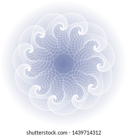 wired stylized jellyfish rosette in soft blue shades