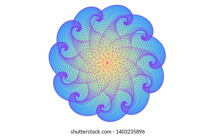 wired stylized jellyfish rotating in water blue yellow shades