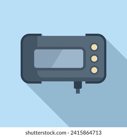 Icono de dispositivo de taxímetro con cable vector plano. Servicio público. Mapa de aplicación de Cab