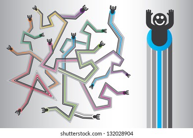 wired texture streaks with funky figures