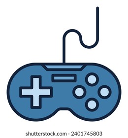 Wired Videogame Controller vector Gaming Device concept colored icon or design element