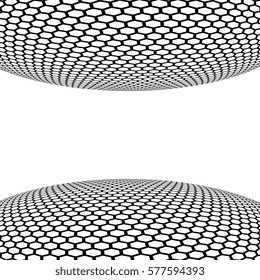 Wireframe 3D mesh polygonal vector sphere. Network hexagonal structure. Graphic illustration