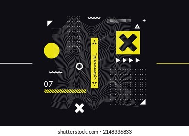 Wireframe abstract background. Wireframe science backdrop. Futuristic visualization design. Scientific wallpaper. Corporate dynamic digital template. Website header, flyer layout. Vector illustration.