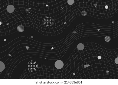 Wireframe abstract background. Wireframe science backdrop. Futuristic visualization design. Scientific wallpaper. Corporate dynamic digital template. Website header, flyer layout. Vector illustration.