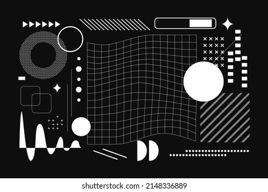 Wireframe abstract background. Wireframe science backdrop. Futuristic visualization design. Scientific wallpaper. Corporate dynamic digital template. Website header, flyer layout. Vector illustration.