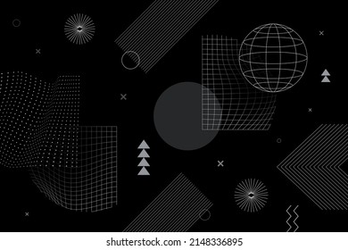 Wireframe abstract background. Wireframe science backdrop. Futuristic visualization design. Scientific wallpaper. Corporate dynamic digital template. Website header, flyer layout. Vector illustration.