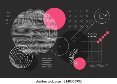 Wireframe abstract background. Wireframe science backdrop. Futuristic visualization design. Scientific wallpaper. Corporate dynamic digital template. Website header, flyer layout. Vector illustration.