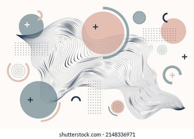 Wireframe abstract background. Wireframe science backdrop. Futuristic visualization design. Scientific wallpaper. Corporate dynamic digital template. Website header, flyer layout. Vector illustration.