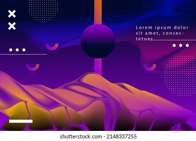 Wireframe abstract background. Wireframe science backdrop. Futuristic visualization design. Scientific wallpaper. Corporate dynamic digital template. Website header, flyer layout. Vector illustration.