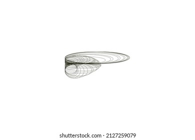 Wireframe abstract background. Sphere of spirals outline. Design for watermark texture, geometric patterns, backgrounds, flyer elements, etc. Editable stroke.
