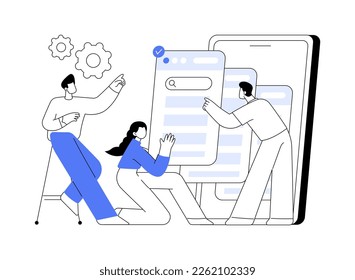 Wireframe abstract concept vector illustration. Web page layout, interface element, website navigation, screen blueprint, visual guide, business analyst, user experience, sketch abstract metaphor.