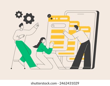 Wireframe abstract concept vector illustration. Web page layout, interface element, website navigation, screen blueprint, visual guide, business analyst, user experience, sketch abstract metaphor.