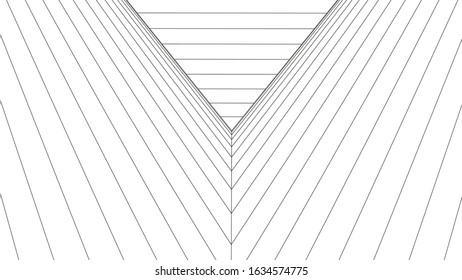 Wireframe abstract tunnel. 3D vector wormhole with a mesh structure. Vortex. Vector perspective grid.