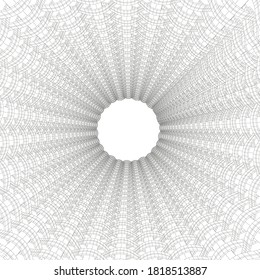 Wireframe of an abstract tunnel made of black lines on a white background. 3D. Vector illustration