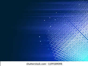 Wireframe background. Geometric cube from small pieces. Vector ilustration.