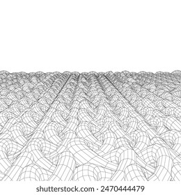 Wireframe background pattern geometric line abstract vector illustration. 3D.