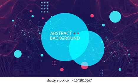 Wireframe background with plexus effect. Futuristic vector illustration.