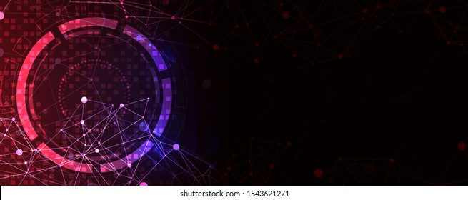 Wireframe background with plexus effect. Futuristic vector illustration.
