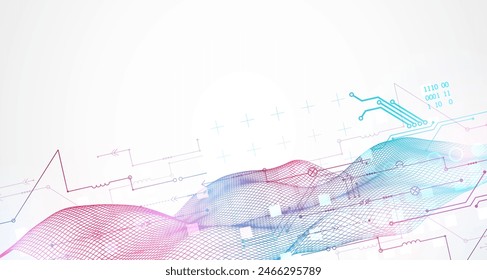 Wireframe Big Data concept. Abstract digital futuristic vector illustration on technology background. Data mining and management concept. Hand drawn art.