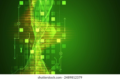 Wireframe Big Data concept. Abstract digital futuristic vector illustration on technology background. Data mining and management concept. Hand drawn art.
