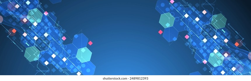 Wireframe Big Data concept. Abstract digital futuristic vector illustration on technology background.  Hand drawn art.