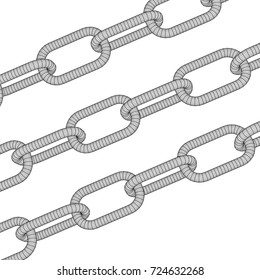 Wireframe BlockChain links. Chain 3d Vector illustration