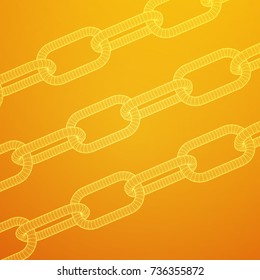 Wireframe BlockChain links. Chain 3d Vector illustration