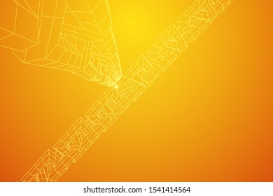 Wireframe BlockChain links. Chain wireframe low poly mesh vector illustration