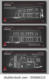Wireframe blueprint drawing of 3D building. Vector architectural template background. Architectural drawing. Architectural theme.