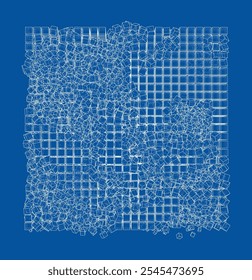 Caixas Wireframe. Estilo do esboço. Vetor de renderização 3D. Ilustração 3D