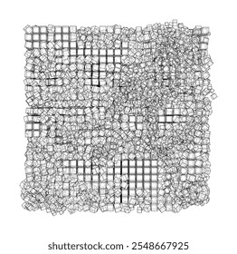 Drahtgitterboxen. Skizzenstil. 3D-Rendering-Vektor. 3D-Illustration