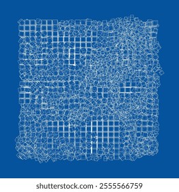 Wireframe Boxes. Sketch style. 3D Rendering Vector. 3D Illustration