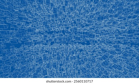 Wireframe Boxes. Sketch style. 3D Rendering Vector. 3D Illustration