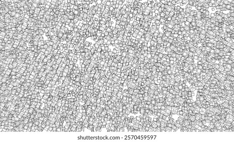 Wireframe Boxes. Sketch style. 3D Rendering Vector. 3D Illustration