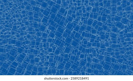 Wireframe Boxes. Sketch style. 3D Rendering Vector. 3D Illustration