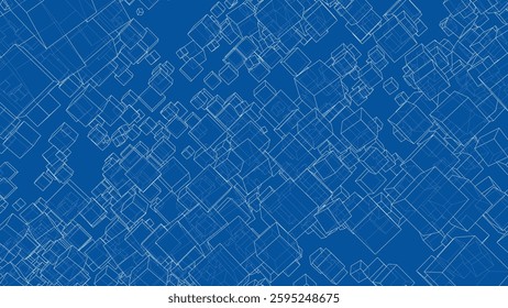 Wireframe Boxes. Sketch style. 3D Rendering Vector. 3D Illustration