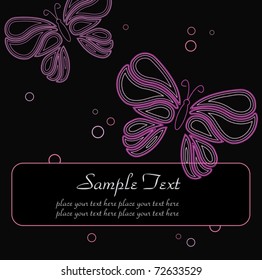 Wireframe butterflies vector background