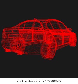 wireframe car