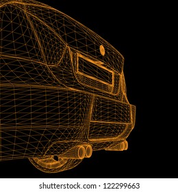 wireframe car