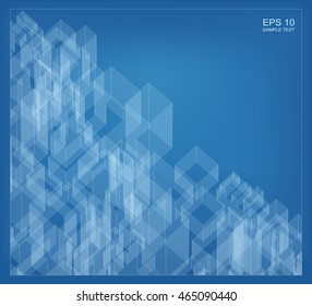 Wireframe city background of 3D building. Vector construction graphic design for background.