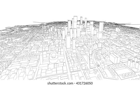 Cityscape Vector Sketch Architecture Illustration Stock Vector (Royalty ...