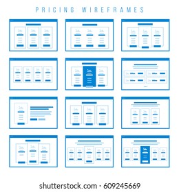 Wireframe components to build your own website mockup. You can combine them to create some unique prototypes and to build your first draft of your website design.