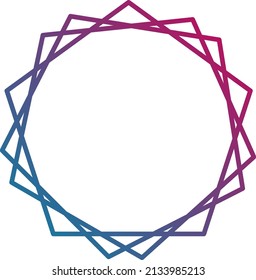 Wireframe besteht aus 3 Fünfeckern. Moderne Farbrahmen mit Blau und Magenta.